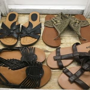 Lot of 4 (Brown Sandals) Size 9